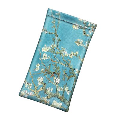 FINTIE Soft Eyeglasses Case with Cleaning Cloth, Portable Squeeze Top Vegan Leather Glasses Pouch, Sunglasses Eyewear Bag, Blossom