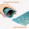 FINTIE Soft Eyeglasses Case with Cleaning Cloth, Portable Squeeze Top Vegan Leather Glasses Pouch, Sunglasses Eyewear Bag, Blossom view 3