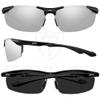ATTCL Polarized UV Protection Sports Fishing Driving Sunglasses for Men Al-Mg Metal Frame Ultra Light 8585 Silver view 3