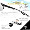 ATTCL Polarized UV Protection Sports Fishing Driving Sunglasses for Men Al-Mg Metal Frame Ultra Light 8585 Silver view 4