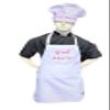 CHEFSKIN Beautiful Grill Master Chef Apron Professional Gift (White Apron+HAT, RED Embroidery) view 4