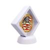 DECOMIL Coin Display Stand - Set of 5-3D Floating Frame Display Holder with Stands for Challenge Coins, AA Medallions, Jewelry, 2.75 x 2.75 x 0.75 inches (5, White) view 1