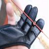 Archery Deer Skin 3 Finger Glove Shooting Protector Gear Leather High Elastic (L) view 4