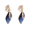 HAPPYAN High-grade Rhinestone Crystal Clip on Earrings No Pierced for Women Party Wedding Anti-Allergy Ear Clip (Blue Clip-on) view 2