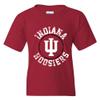 UGP Campus Apparel YS04 - Indiana Hoosiers Distressed Circle Logo Youth T-Shirt - Small - Cardinal view 1