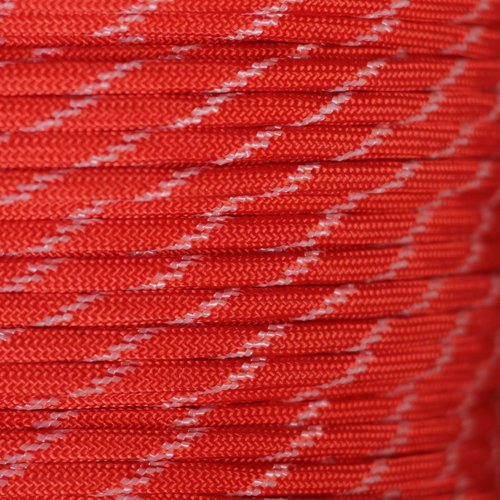Glow in The Dark Paracord  7 Strand 550 Paracord with Glow in The Dark Tracers  for Crafting, Utility, and Recreational Uses (100 Feet, Imperial Red Glow in The Dark)