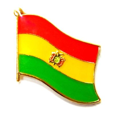 Bolivia Flag Lapel Pin; One International Waving World Flag Pin Badge Patriotic Country Hat Lapel Badge (Bolivia)