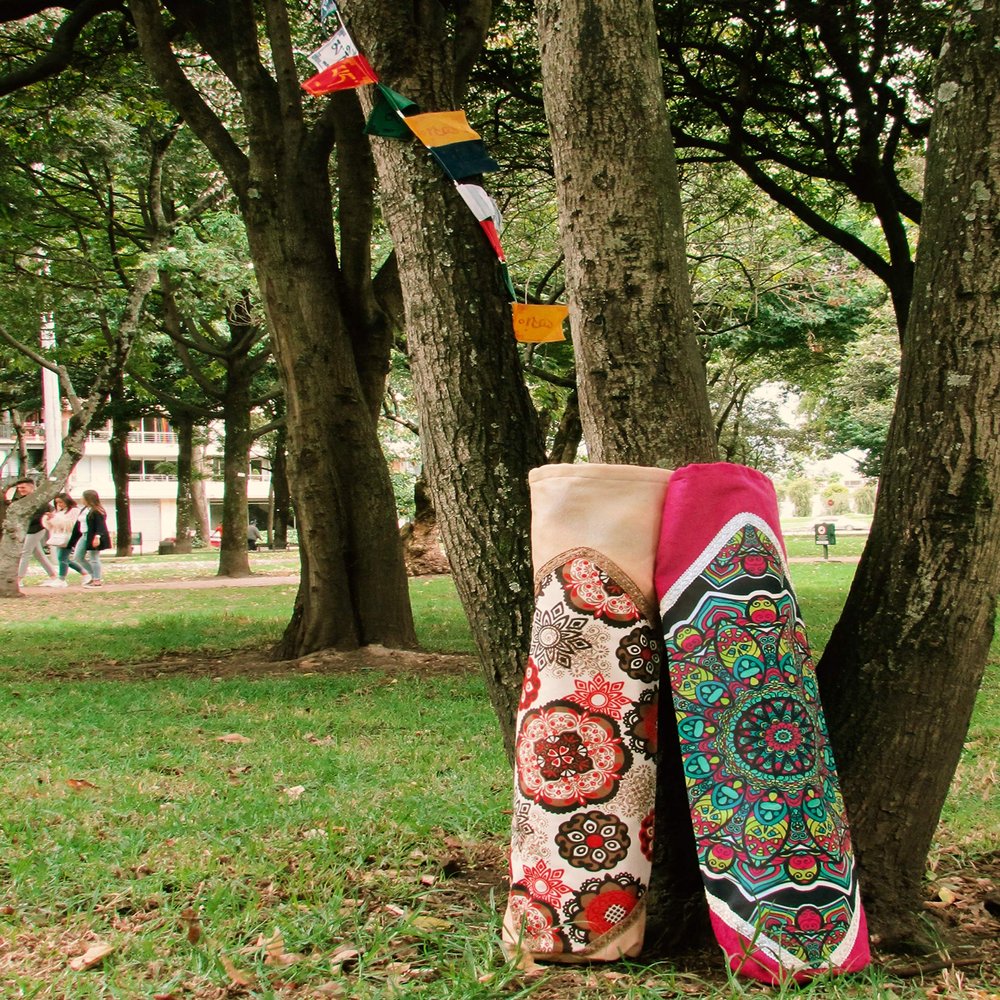 Handmade Yoga Mat Bag Tadasana, Yoga Mat Carrier (Fucshia)