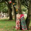 Handmade Yoga Mat Bag Tadasana, Yoga Mat Carrier (Fucshia) view 1