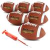 GoSports Combine Football 6 Pack - Regulation Size for High School and College - Official Composite Leather Balls view 1