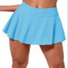 BUBBLELIME 5"/19"/26" XXS-XL Women's UPF 50+ Adjustable Running Skort - Pleated Skirt_Blue Large-5" Inseam