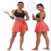 BUBBLELIME 5"/19"/26" XXS-XL Women's UPF 50+ Adjustable Running Skort - Pleated Skirt_Coral XX-Small-5" Inseam view 3