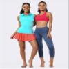 BUBBLELIME 5"/19"/26" XXS-XL Women's UPF 50+ Adjustable Running Skort - Pleated Skirt_Coral XX-Small-5" Inseam view 4