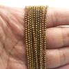 2mm Round Faceted Small Jewelry Loose Gemstone Beads Strand 15" Natural Stone for Necklace Bracelet DIY Design (#31 Gold Hematite) view 2
