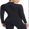 TSLA Women's Thermal Long Sleeve Tops, Mock Turtle & Crew Neck Shirts, Fleece Lined Compression Base Layer, Mock Neck Heatlock Black, Medium view 2