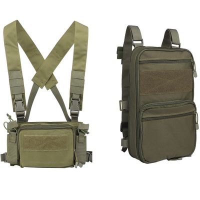 GYDEHUTJ Tactical Vest Airsoft Ammo Chest Rig 5.56 9mm Magazine Carrier with Molle Flatpack Backpack