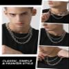 Stainless Steel Cable Chain Necklace for Men, Rolo Cable Chain Cable Mens Chains Hip Hop Jewelry Gift 12mm 26" view 2