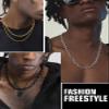 Stainless Steel Cable Chain Necklace for Men, Rolo Cable Chain Cable Mens Chains Hip Hop Jewelry Gift 12mm 26" view 3
