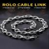 Stainless Steel Cable Chain Necklace for Men, Rolo Cable Chain Cable Mens Chains Hip Hop Jewelry Gift 12mm 26" view 4
