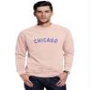 Daxton Chicago Sweatshirt Athletic Fit Pullover Crewneck French Terry Fabric, Peach Sweatshirt Ry Letters, XS view 1