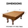 GSE Games & Sports Expert Billiard Pool Table Covers, 7'/8'/9' Waterproof & Tearproof Heavy Duty Leatherette Pool Table Covers (Several Colors Available, Russet - 7ft) view 4