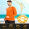 UV Protection Shirts for Men UPF 50 Shirt Long Sleeve Workout Shirts Gym Shirts Swim Shirts Fishing Shirts Sun Shirts Men Orange view 2