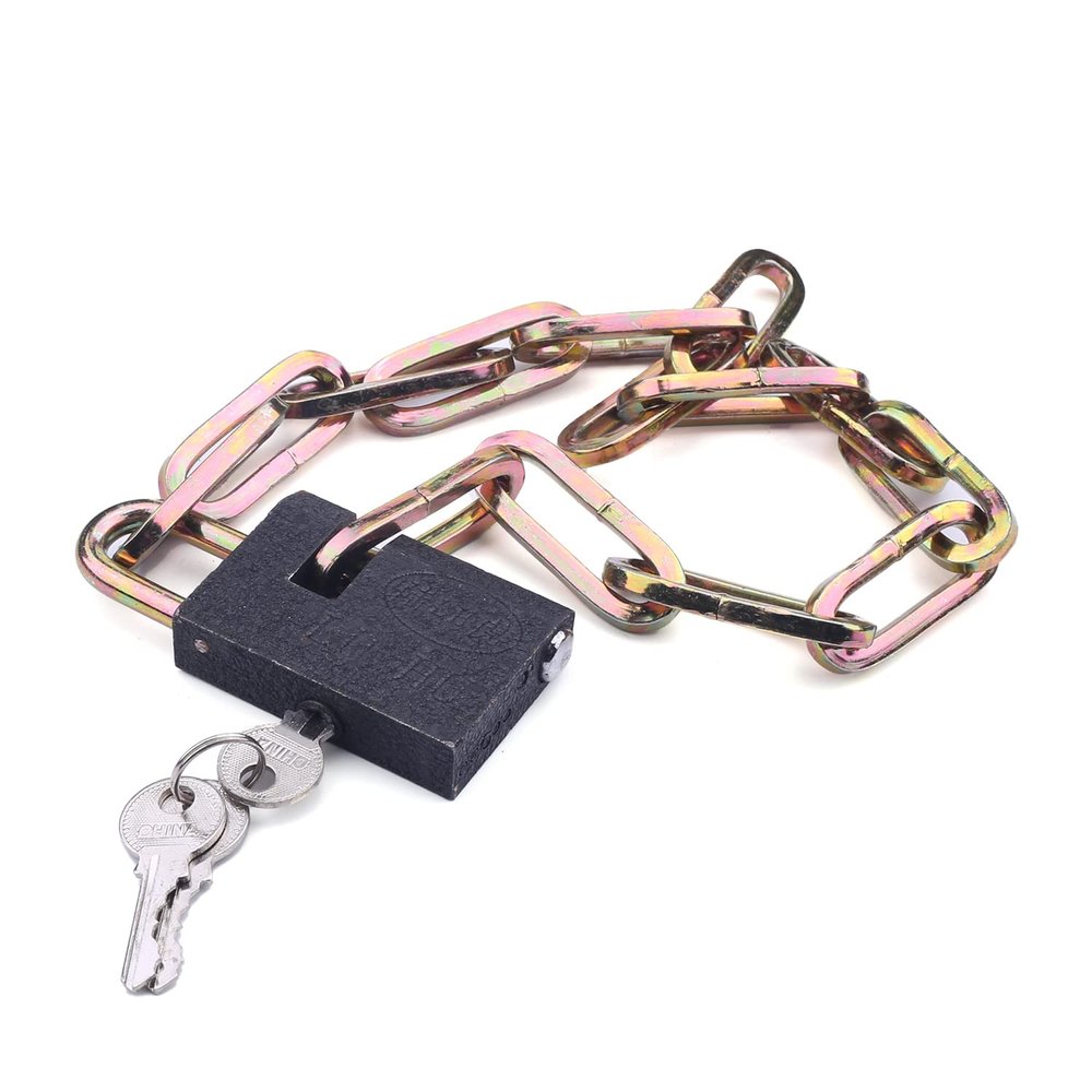 MroMax Yellow Chain Lock, 550mm/21.65" Long, 4.5mm/0.18" Diameter Buckle 1pcs