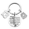 BEKECH Birthday Keychain Gifts for Him/Her,10th 12th 13th 14th 15th 16th 18th 30th 40th 50th Birthday Cake Birthday Key Ring Gift, Behind You All Memories Before You All Your Dream (13th) view 1