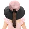 LCZTN Kids Ponytail Sun Hat Wide Brim UV Protection for Girls Beach Bucket Cap (M:20.5"-21.7" Head circumferences, Suggest to 5-12T, Light Pink) view 2