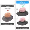 LCZTN Kids Ponytail Sun Hat Wide Brim UV Protection for Girls Beach Bucket Cap (M:20.5"-21.7" Head circumferences, Suggest to 5-12T, Light Pink) view 3