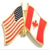 Canada Friendship Double Flag Lapel Pin US Crossed Emblem Tie and Hat Pin Badge view 1