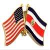 Costa Rica Friendship Double Flag Lapel Pin US Crossed Emblem Tie and Hat Pin Badge view 1