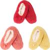 Adult Women Warm Cozy Fuzzy Soft Touch Slippers Non-Slip Lined Socks, Indoor Travel Home Slipper, Assortment C, Small, 3 Pairs view 1