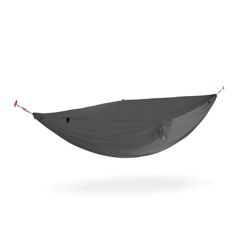 KAMMOK: Roo Single Ultra Light Hammock | Strong & 100% Recycled Fabric | Water Resistant, Ripstop Fabric | Comfortable, Packable, Lightweight (Adventure Grade, Granite Gray