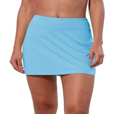 BUBBLELIME 5"/19"/26" XXS-XL Women's UPF 50+ Adjustable Running Skort - A-Line Skirt_Blue Small-5" Inseam