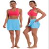 BUBBLELIME 5"/19"/26" XXS-XL Women's UPF 50+ Adjustable Running Skort - A-Line Skirt_Blue Small-5" Inseam view 2