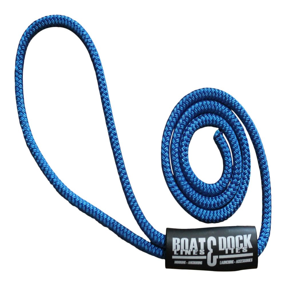 Boat Lines & Dock Ties LLC Boat Dock Fender Line - Premium Double Braided Nylon Rope, Made in USA (Blue - 2 Pack, 5)