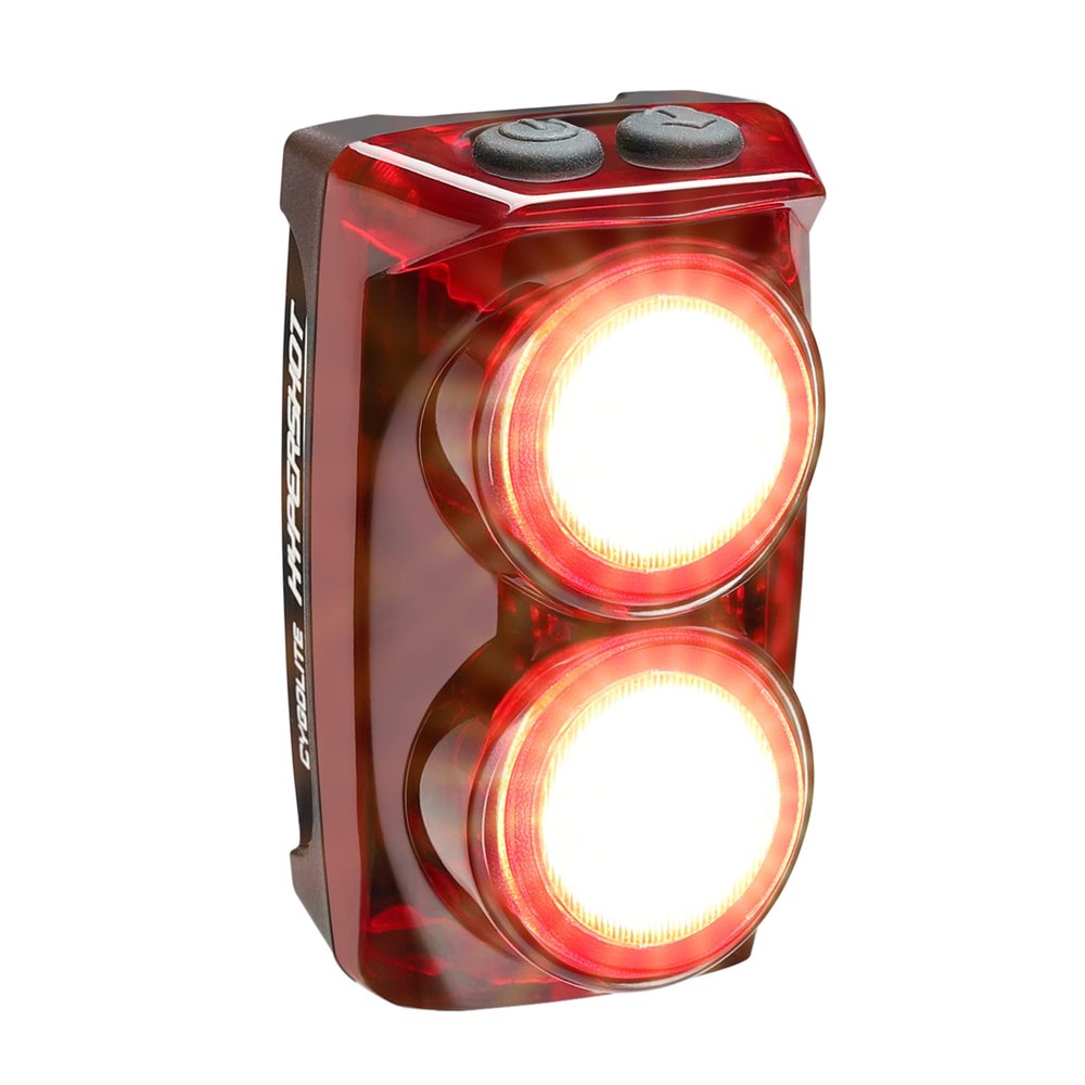 Cygolite Hypershot  350 Lumen Bike Tail Light 7 Night & Daytime ModesUser Adjustable Flash Speeds- Compact & DurableIP64 Water ResistantSecured Hard MountUSB RechargeableGreat for Busy Streets