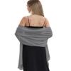 Chiffon Shawls and Wraps for Evening Dresses Women Elegant Soft Scarf Bridal Scarve Wedding Stole (Dark Gray, One Size) view 2