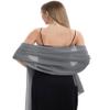 Chiffon Shawls and Wraps for Evening Dresses Women Elegant Soft Scarf Bridal Scarve Wedding Stole (Dark Gray, One Size) view 3