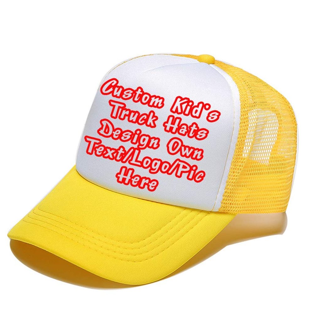 Custom Kid Truck Hats Personalized Mesh Adjustable Baseball Cap Sun Visor Hats