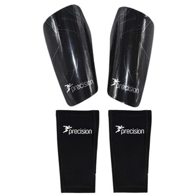 Precision Unisex's Pro Matrix Shinguards, Black/Chrome, Large