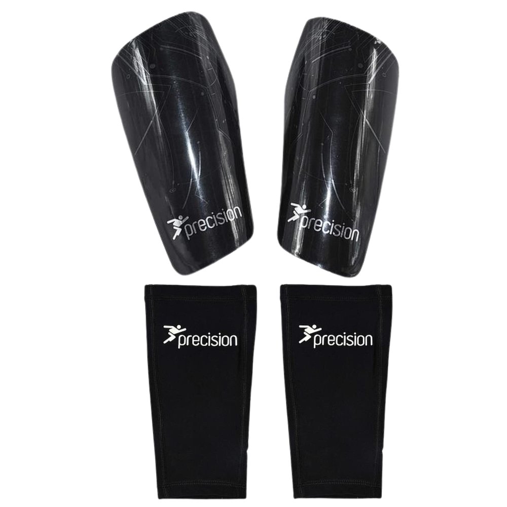 Precision Unisex's Pro Matrix Shinguards, Black/Chrome, Large
