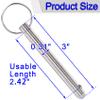 2 Pack Quick Release Pins, Fastener Diameter 5/16 inch(8mm) Usable Length: 2.42inch(61.5mm), Bimini Top Pin, Full 316 Stainless Steel Marine Hardware for Ship Outfitting/Shipbuilding view 2