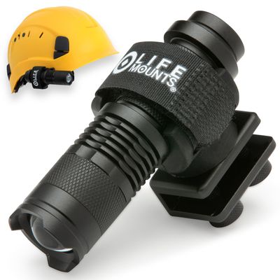 Life Mounts Firefighter Helmet Light - 3.5"x1.5", White LED - 360 Rotation Side Mount Hard Hat Light - Quick Detach & Handheld Fire Helmet Flashlight - Weatherproof Headlamp for Hard Hat Brim