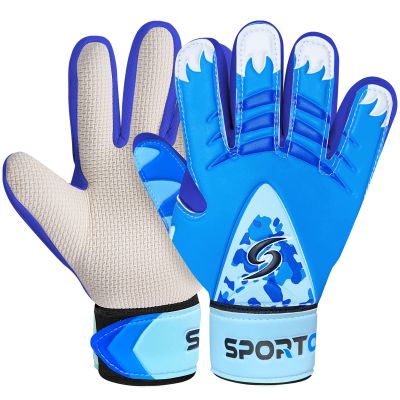 Sportout Kids Goalkeeper Gloves, Soccer Goalie Gloves with Double Wrist Protection and Non-Slip Wear Resistant Latex Material to Prevent Injuries