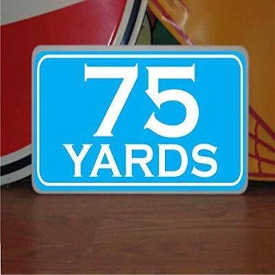 75 Yards Metal Sign Golf Course Yardage Marker Cyan Country Club Driving gun Range
