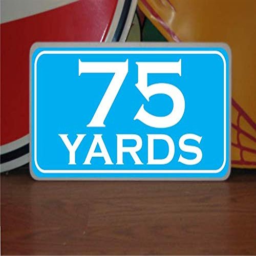 75 Yards Metal Sign Golf Course Yardage Marker Cyan Country Club Driving gun Range