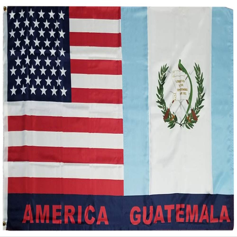 3x5 USA America Guatemala Friendship Combination 100D Woven Poly Nylon Flag 5x3 Banner Grommets Heavy Duty (RUF)