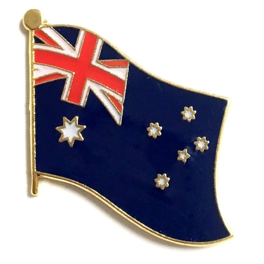 Australia Flag Lapel Pin; One International Waving World Flag Lapel Pin Badge Patriotic Country Hat Lapel Pin